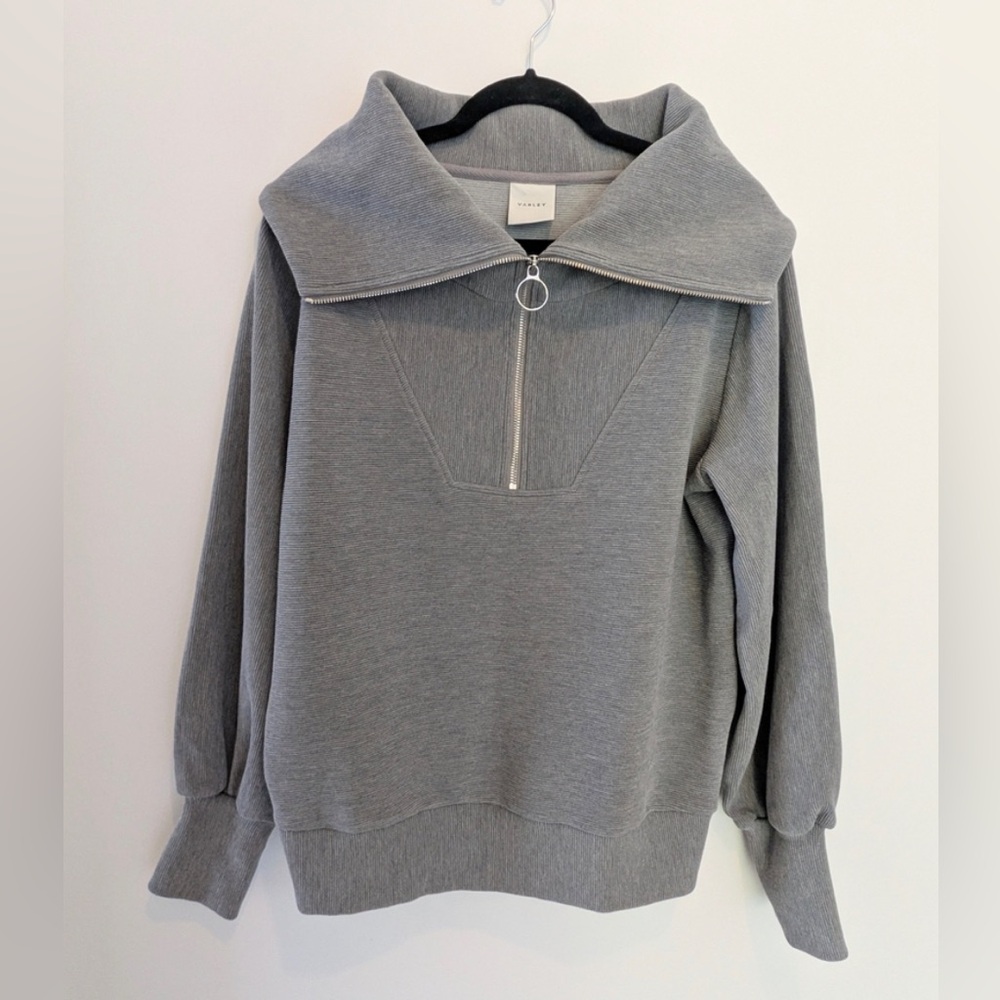 Varley Ottoman Small Gray Zip Pullover Sweatshirt - Picture 8 of 11